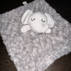 Baby By Bon Bebe Security Blanket White Grey Elephant Swirl Lovey Unisex
